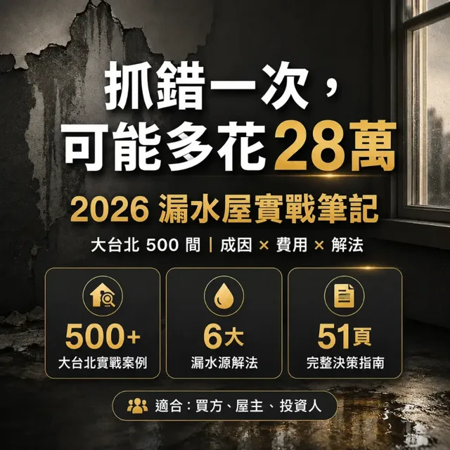 抓錯一次多花 28 萬:2026 漏水屋實戰筆記 封面