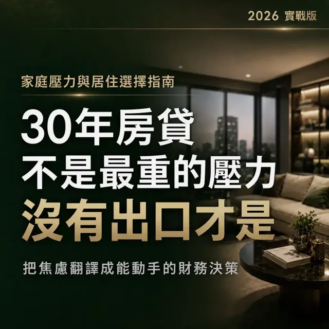 30年房貸不是最重的壓力,沒有出口才是:家庭壓力與居住選擇指南 封面